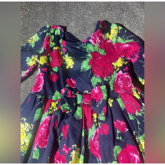 NWOT Janie and Jack $98 Black/Red Floral Dress ( 3T ) - Picture 5 of 9